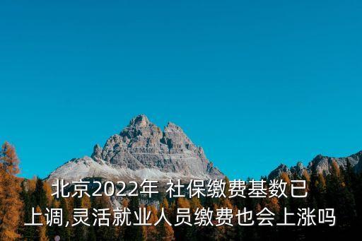  北京2022年 社保繳費(fèi)基數(shù)已 上調(diào),靈活就業(yè)人員繳費(fèi)也會上漲嗎