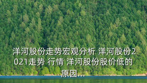  洋河股份走勢宏觀分析 洋河股份2021走勢 行情 洋河股份股價低的原因...