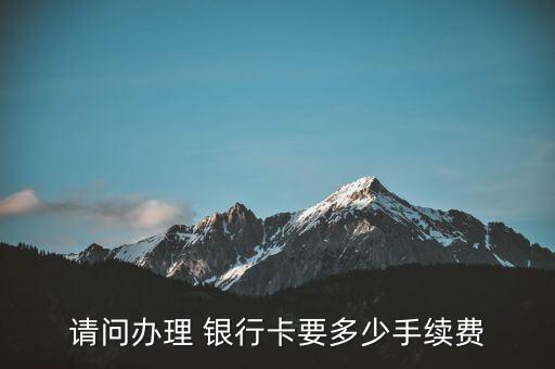 請(qǐng)問辦理 銀行卡要多少手續(xù)費(fèi)