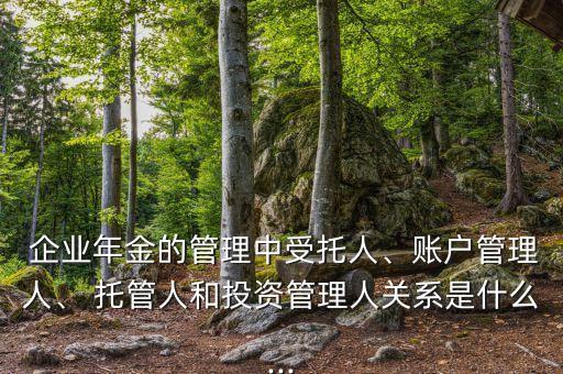  企業(yè)年金的管理中受托人、賬戶管理人、 托管人和投資管理人關(guān)系是什么...