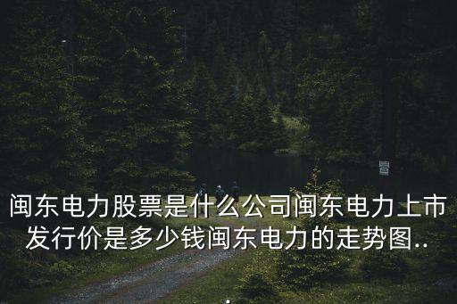 閩東電力股票是什么公司閩東電力上市發(fā)行價是多少錢閩東電力的走勢圖...