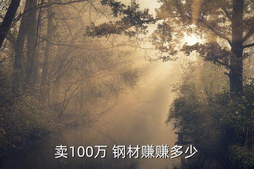 賣100萬 鋼材賺賺多少