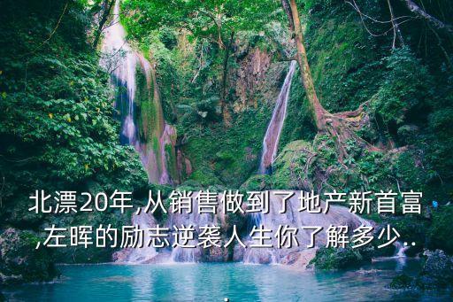 北漂20年,從銷售做到了地產(chǎn)新首富,左暉的勵(lì)志逆襲人生你了解多少...