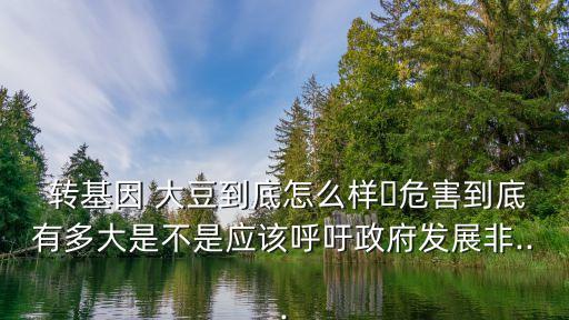  轉(zhuǎn)基因 大豆到底怎么樣?危害到底有多大是不是應(yīng)該呼吁政府發(fā)展非...