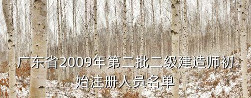 廣東省2009年第二批二級建造師初始注冊人員名單