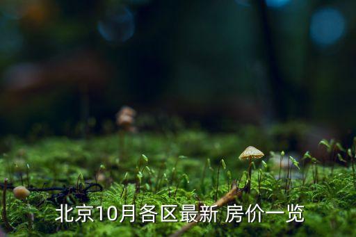  北京10月各區(qū)最新 房價一覽