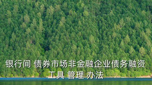 銀行間 債券市場非金融企業(yè)債務融資工具 管理 辦法