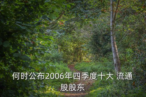 何時(shí)公布2006年四季度十大 流通股股東