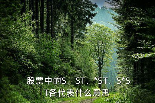  股票中的S、ST、*ST、S*ST各代表什么意思