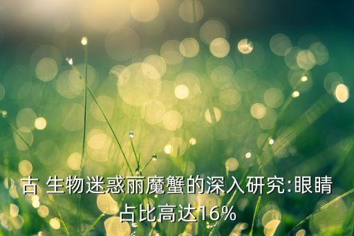 古 生物迷惑麗魔蟹的深入研究:眼睛占比高達(dá)16%