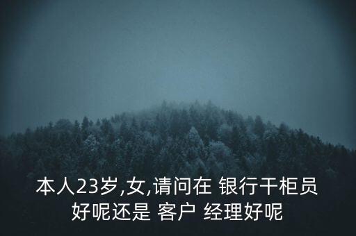 本人23歲,女,請(qǐng)問(wèn)在 銀行干柜員好呢還是 客戶 經(jīng)理好呢