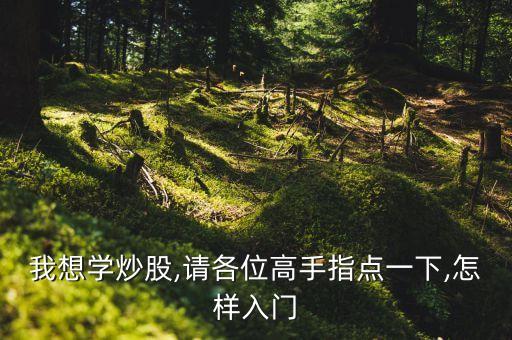 我想學(xué)炒股,請各位高手指點(diǎn)一下,怎樣入門