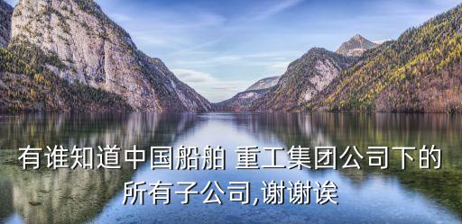 有誰知道中國船舶 重工集團公司下的所有子公司,謝謝誒